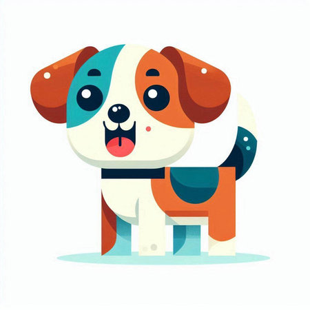 Cute cartoon dog. Vector illustration isolated on a white background.のイラスト素材
