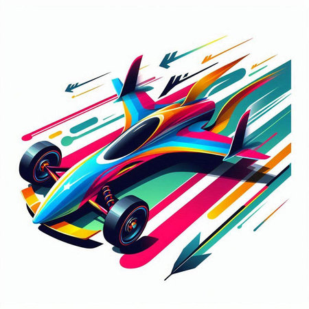 Racing car vector illustration, abstract background with racing car, race conceptのイラスト素材