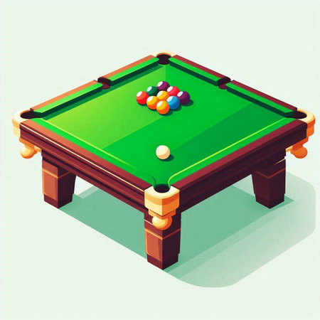 Billiard table with balls. Vector illustration of billiard table.のイラスト素材