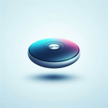 Highly rendering of a blue glossy button on a blue background.のイラスト素材