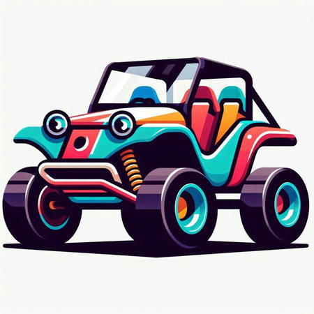 cartoon monster truck on a white background, vector illustration, epsのイラスト素材