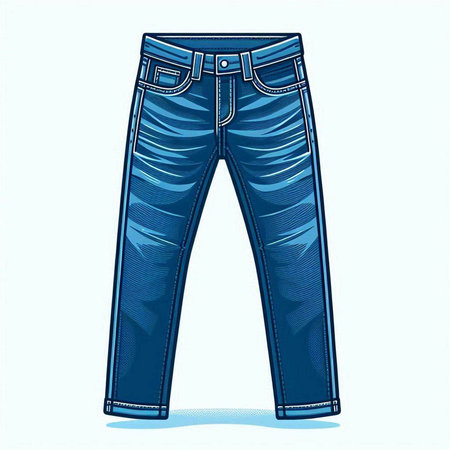 Jeans. Vector illustration of blue jeans on a white background.のイラスト素材