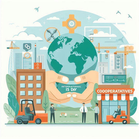 Flat design modern vector illustration concept of global business and finance.のイラスト素材