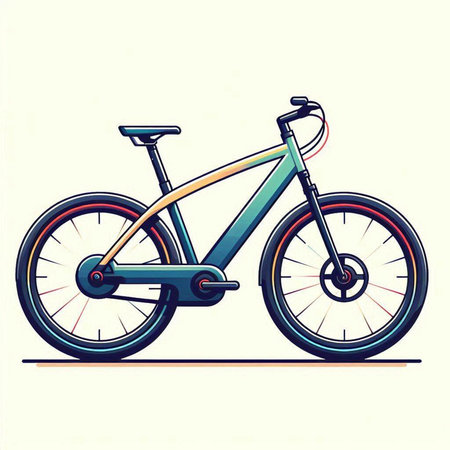 Bicycle on a white background. Vector illustration in retro style.