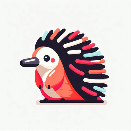 Cute cartoon hedgehog. Colorful vector illustration. Isolated on white background.のイラスト素材