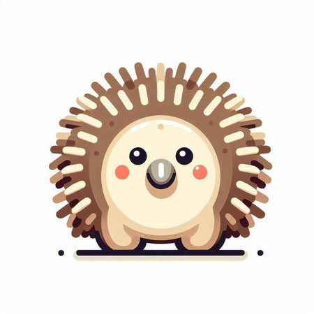 Cute hedgehog. Vector illustration. Isolated on white background.のイラスト素材