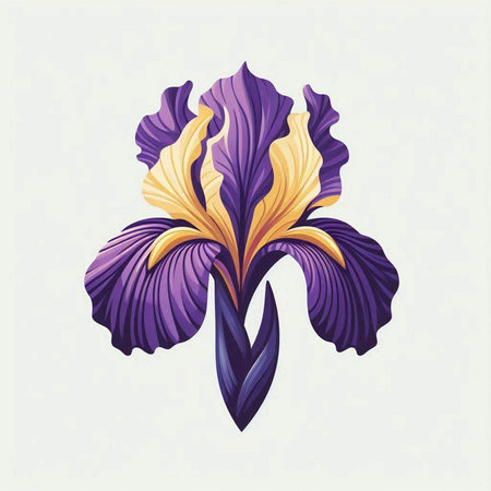 Illustration of iris flower. Vector illustration of iris flower.のイラスト素材