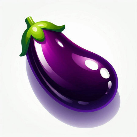 Eggplant on white background. Vector illustration. Eps 10.のイラスト素材