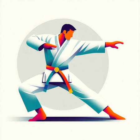 Martial arts. Karate vector illustration. Karate vector illustrationのイラスト素材