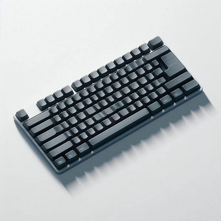 Black keyboard isolated on white background. 3D render. Top view.のイラスト素材