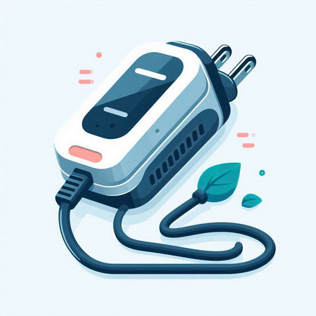 Electrical plug with cable. Vector illustration in flat design style.のイラスト素材
