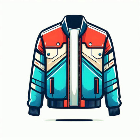 Vector illustration of a jacket with a hood on a white background.