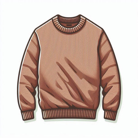 Vector illustration of a knitted sweater isolated on a white background.