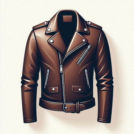 Vintage leather jacket isolated on white background. 3d illustration.