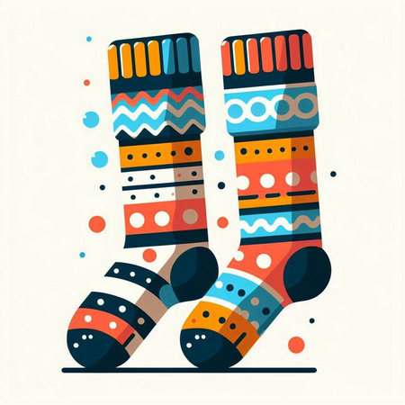 Colorful socks on white background. Vector illustration. Eps 10.のイラスト素材