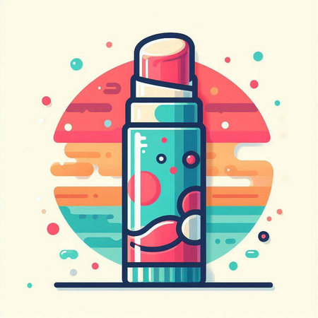 Cosmetic bottle with cream. Vector illustration in flat linear style.のイラスト素材