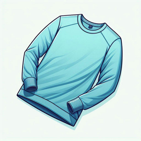 Vector illustration of a men's sweater in blue on a white backgroundのイラスト素材