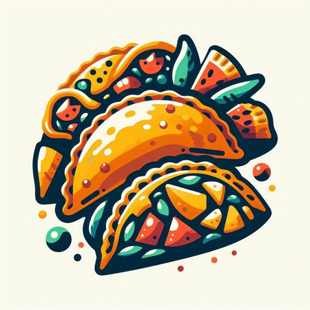 Mexican food vector illustration. Cinco de mayo.のイラスト素材