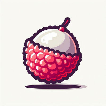Lychee. Vector illustration of a ripe lychee.のイラスト素材