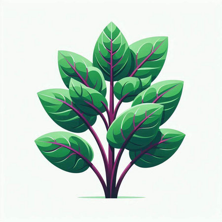 Leaves of chard on a white background. Vector illustration.
