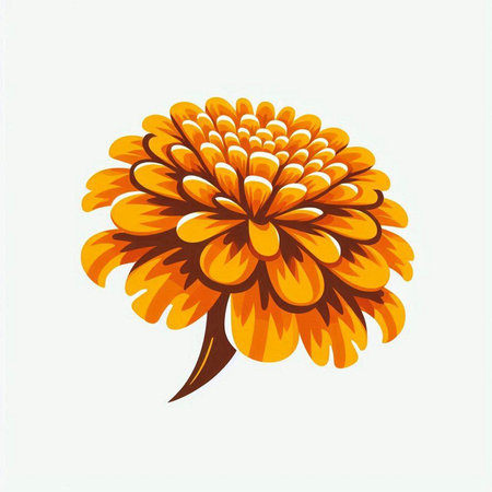 Illustration of a chrysanthemum on a white backgroundのイラスト素材