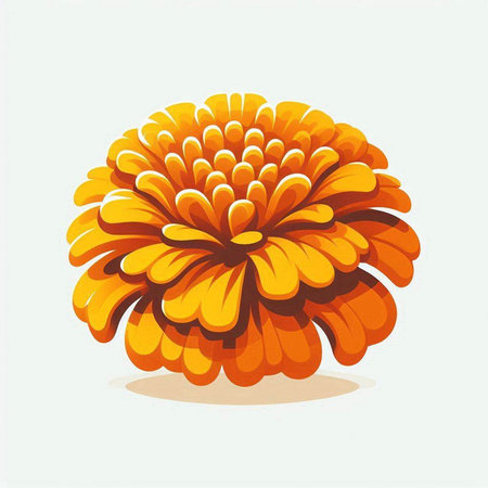 orange chrysanthemum on a white background. vector illustrationのイラスト素材