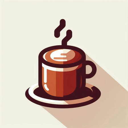 Coffee cup icon, vector illustration. Flat design style.のイラスト素材