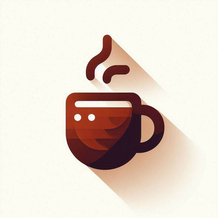 Coffee cup icon, vector illustration. Flat design style.のイラスト素材