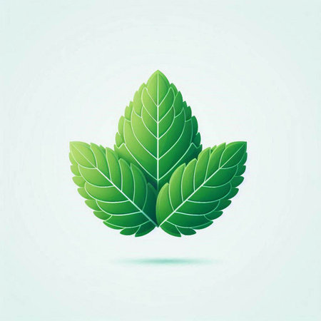 Mint leaves design, vector illustration eps 10. Flat design.のイラスト素材