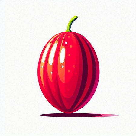 Illustration of a red apple on a white background, vector illustrationのイラスト素材