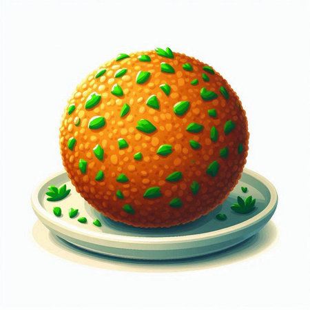 Illustration of an orange ball with green leaves on a white backgroundのイラスト素材