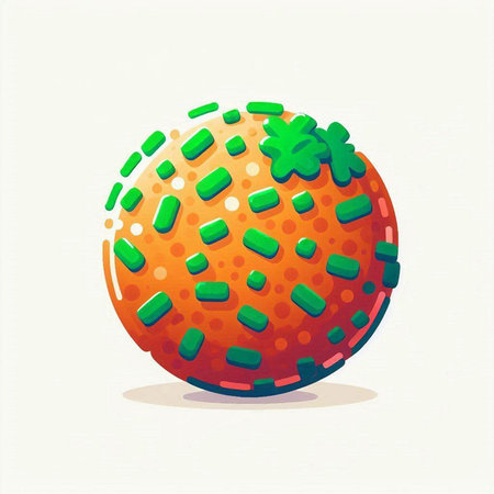 Vector illustration of an orange with a pattern of dots on a white backgroundのイラスト素材