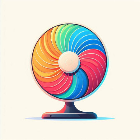Vintage electric fan isolated on a white background. Vector illustration.
