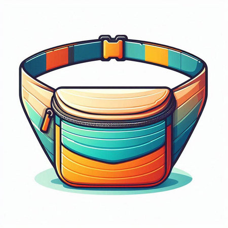 Illustration of a colorful handbag isolated on a white background.のイラスト素材