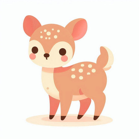 Cute little deer. Vector illustration isolated on a white background.のイラスト素材