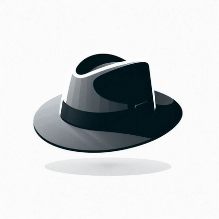 Black hat isolated on white background. Vector illustration. Eps 10.のイラスト素材