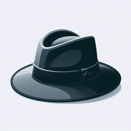 Black hat isolated on white background. Vector illustration. Eps 10.のイラスト素材