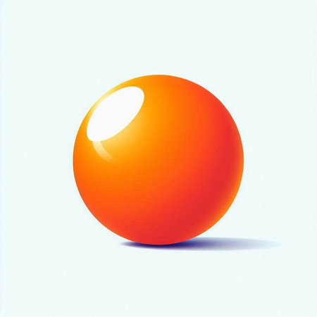 abstract 3d illustration of an orange sphere on a white backgroundのイラスト素材