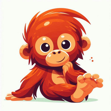 Cute cartoon monkey. Vector illustration isolated on a white background.