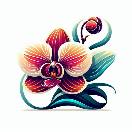 Orchid flower, design element. Can be used for cards, invitations, banners, posters, print designのイラスト素材