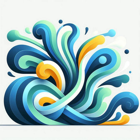 Abstract background with blue and yellow waves. Vector illustration for your design