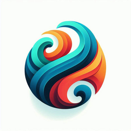 abstract colorful 3d sphere on a white background, vector illustrationのイラスト素材
