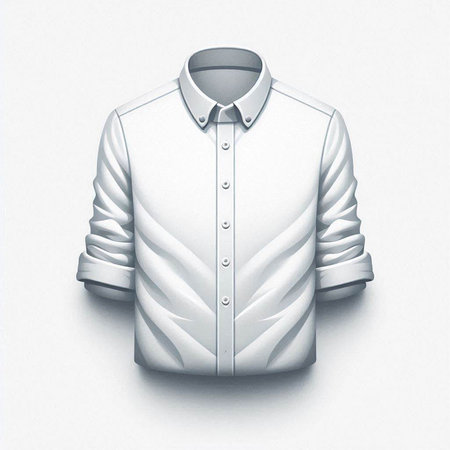 Men's shirt isolated on a white background. 3d rendering.のイラスト素材