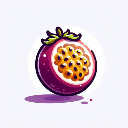 Passion fruit vector illustration. Passion fruit icon isolated on white background.