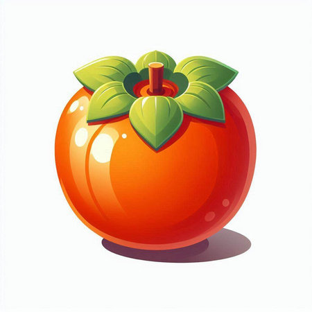 Illustration of persimmon on a white background. Vector illustrationのイラスト素材