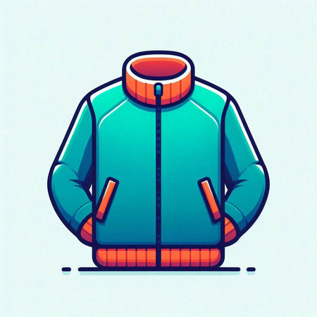 Vector illustration of a winter jacket with a hood on a white background.のイラスト素材