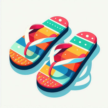 Flip flops isolated on a white background. Vector illustration.のイラスト素材
