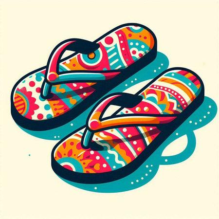 Flip-flops. Colorful vector illustration for your designのイラスト素材