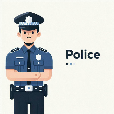 Policeman. Policeman in uniform. Police. Vector illustrationのイラスト素材