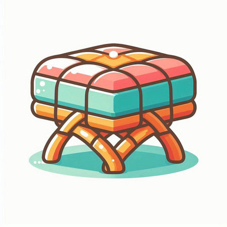 Illustration of a Colorful Stool Isolated on White Backgroundのイラスト素材